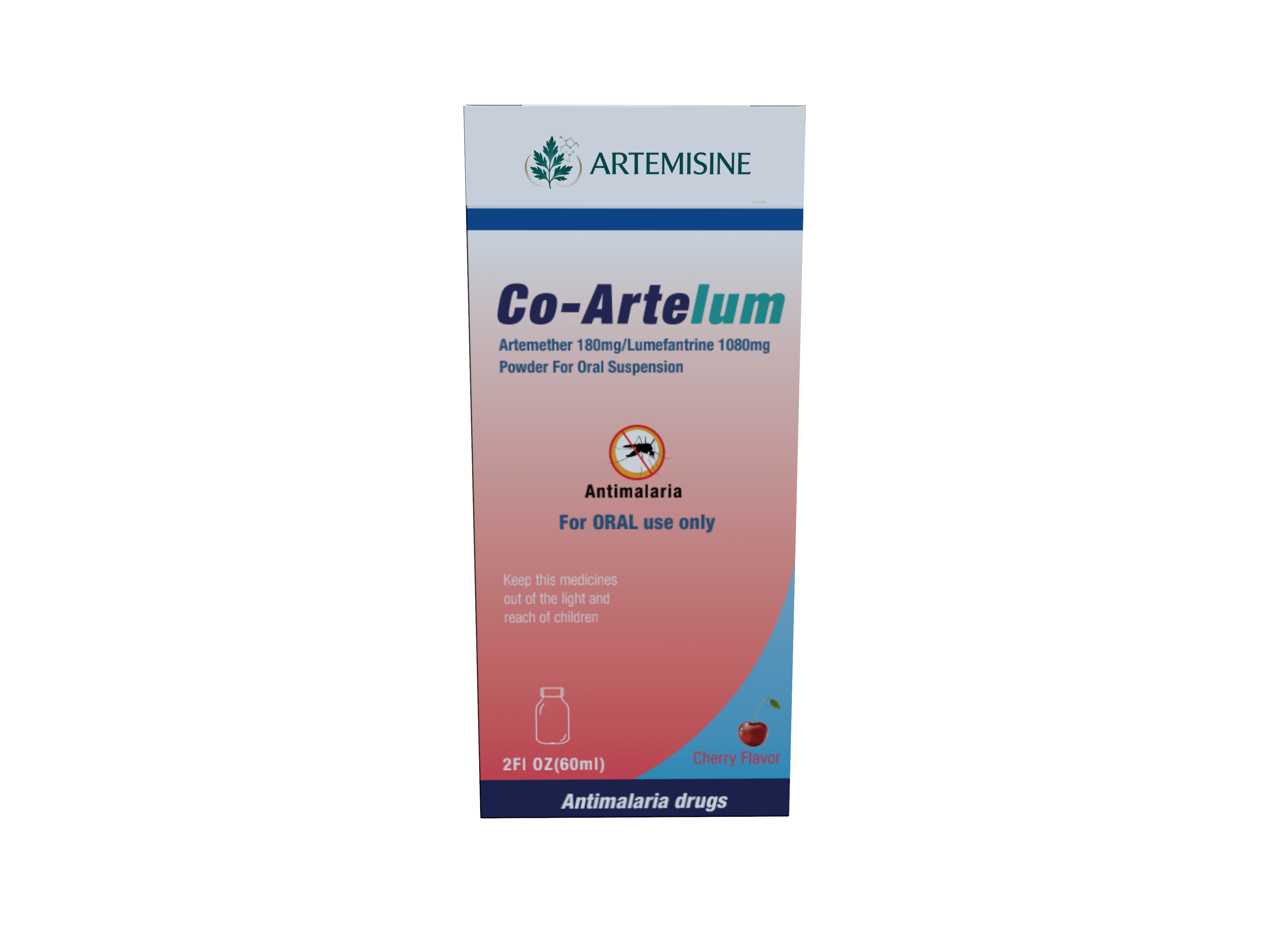 Artemether/Lumefantrine Oral Suspension (Artemether 180 mg + Lumefantrine 1080 mg per 60 mL) product packaging