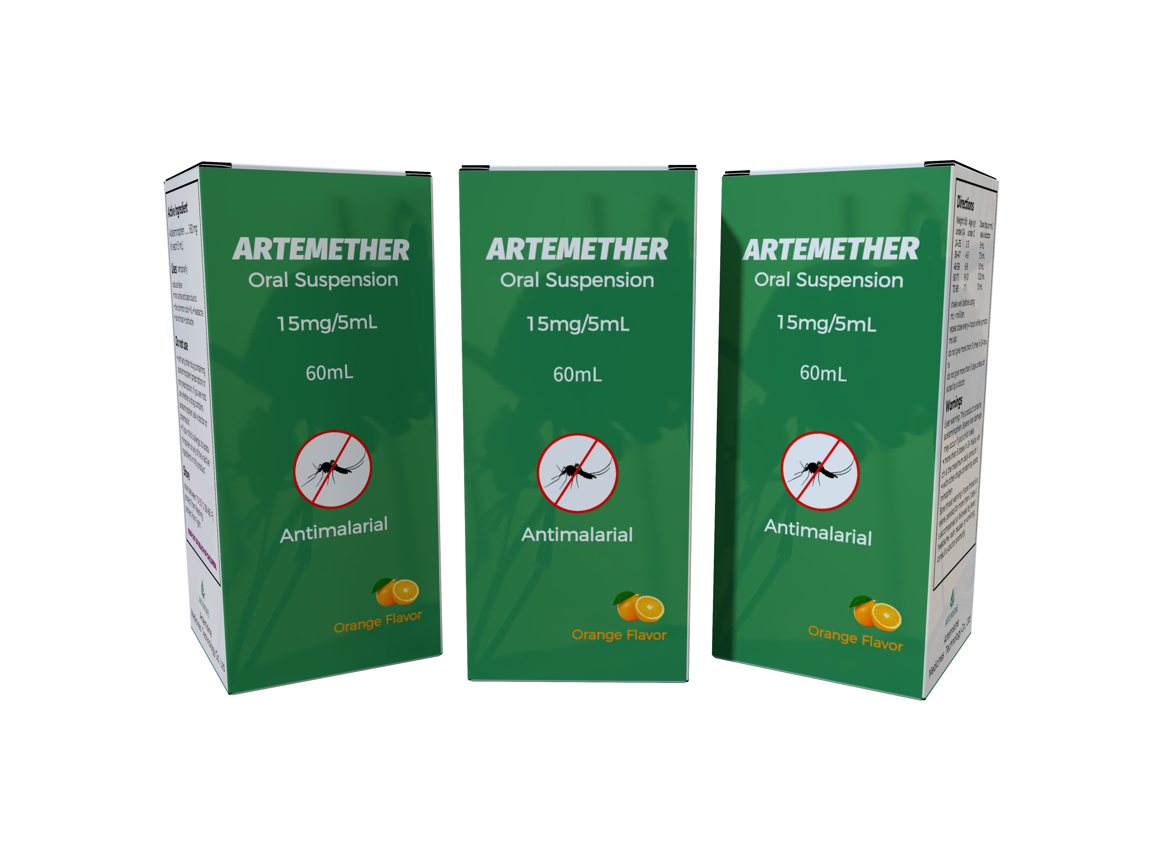 Artemether Oral Suspension 15 mg/5 mL packaging