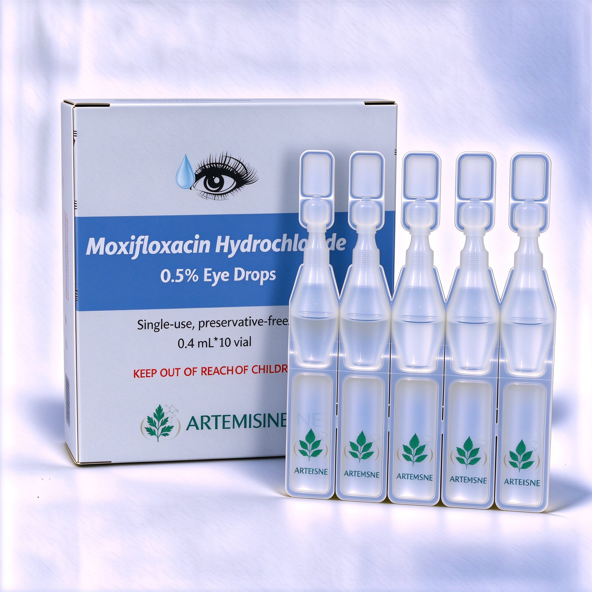 Moxifloxacin Hydrochloride Eye Drops 0.5% (5 mg/mL) 0.4 mL packaging